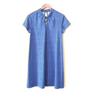 J. MCLAUGHLIN Dress Catalina Cloth Twisted Keyhole Neckline, blue